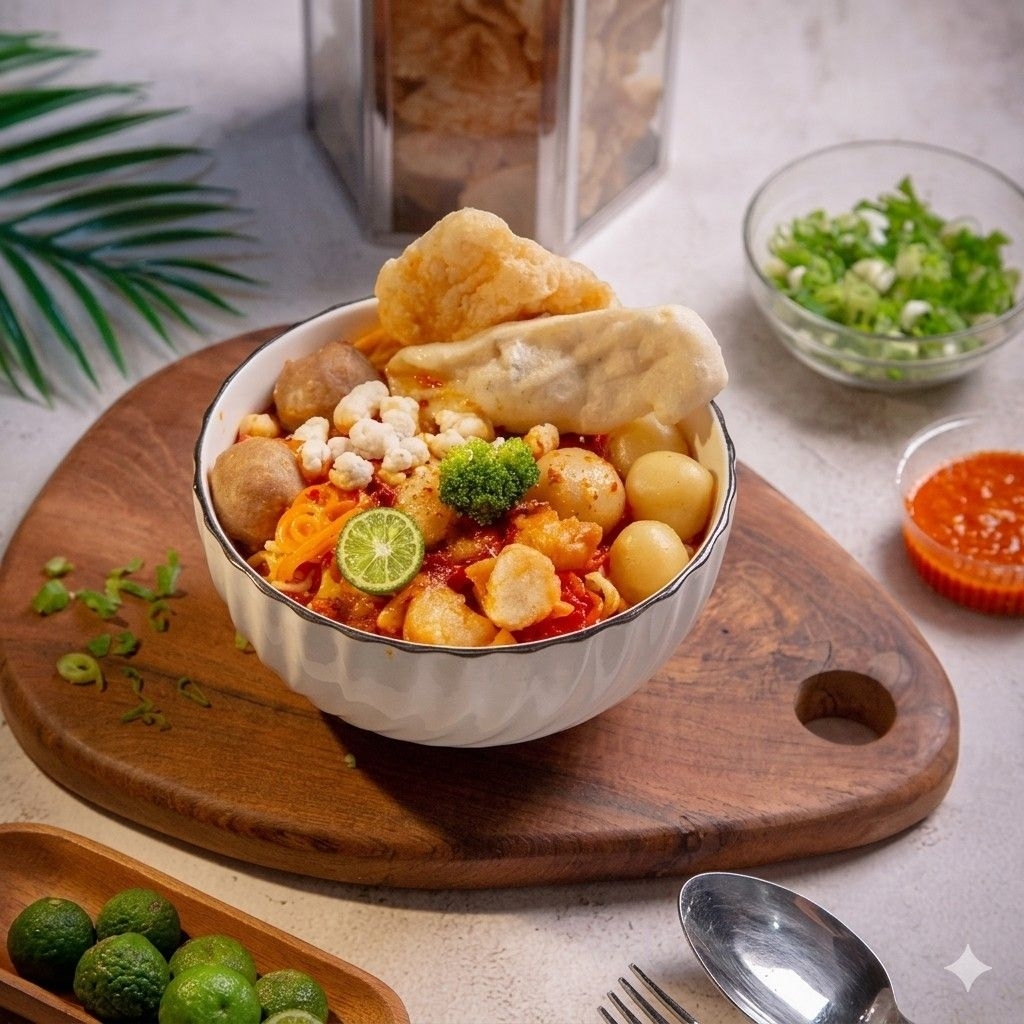 Seblak Instan Siap Saji Paket Komplit+Mie Toping Seafoud