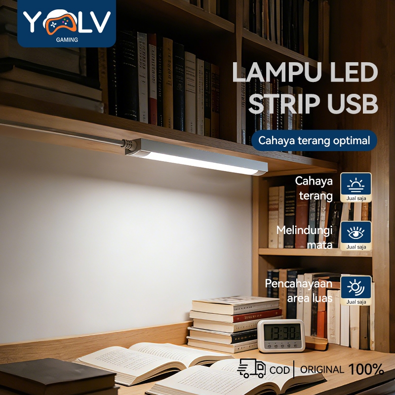 YLV Lampu LED Tube Bar Portable Lampu Etalase Konter Tempel Desk Lamp Meja Belajar Switch Control