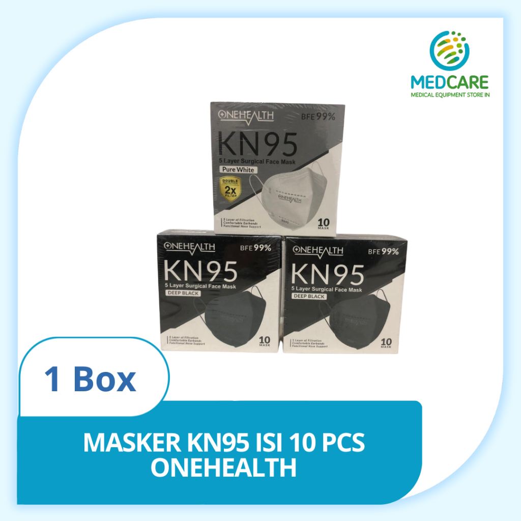 MedCare | Masker KN95 5 Layer filtrasi isi 10 pcs Earloop | Masker KN95 Medis Proteksi Debu Virus > 