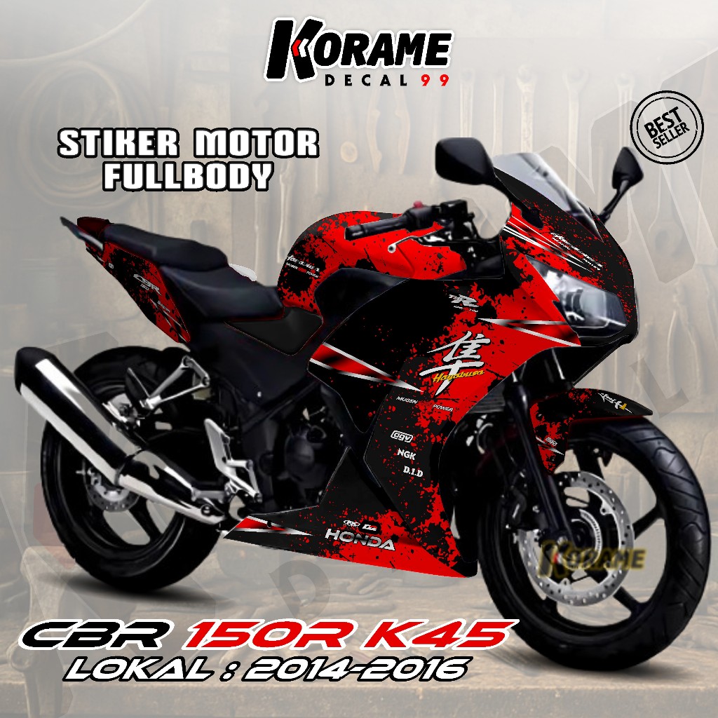 Decal CBR 150R K45 Lokal  Full body - Decal Sticker CBR K45 Lokal Design Hayabusa Variasi