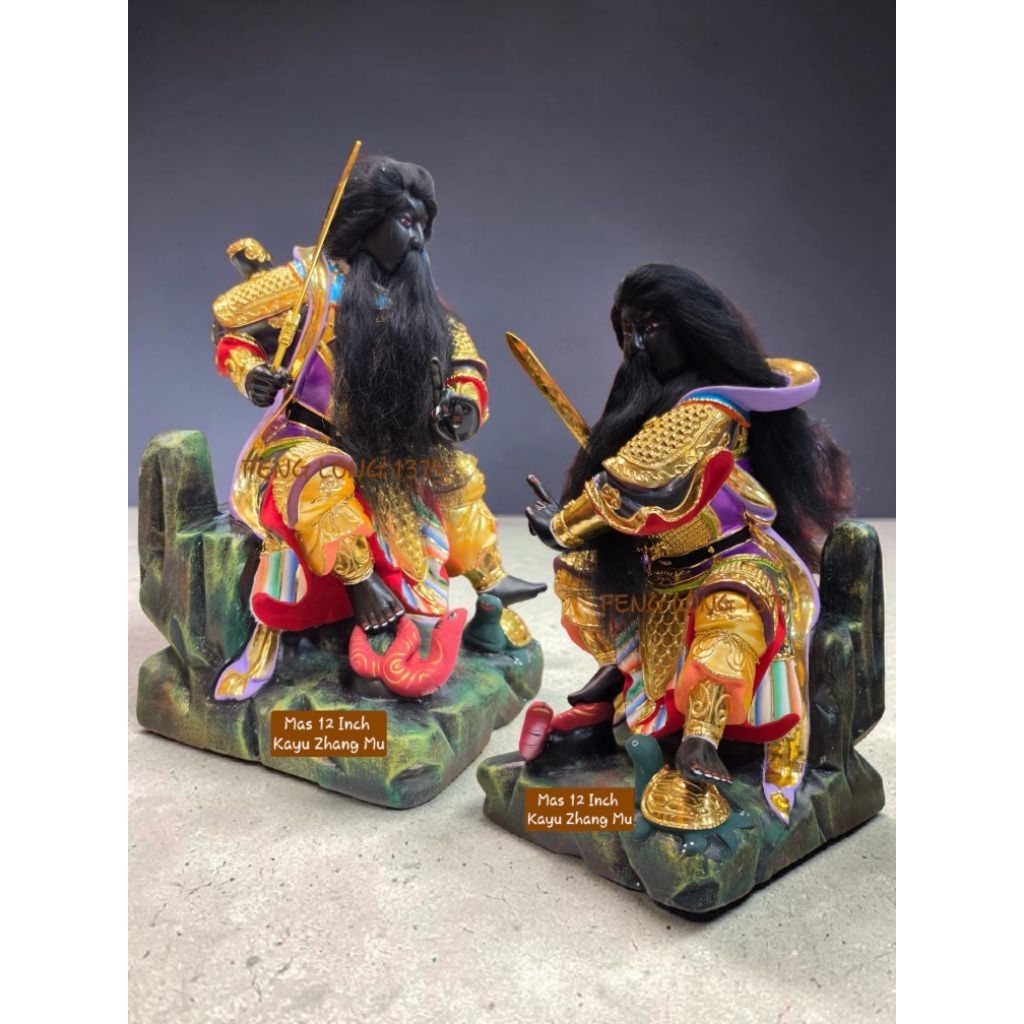 Rupang Patung Pratima Premium KAYU Dewa Xuan Tian Shang Di, Siong Te Kong, Bei Di 12 Inch