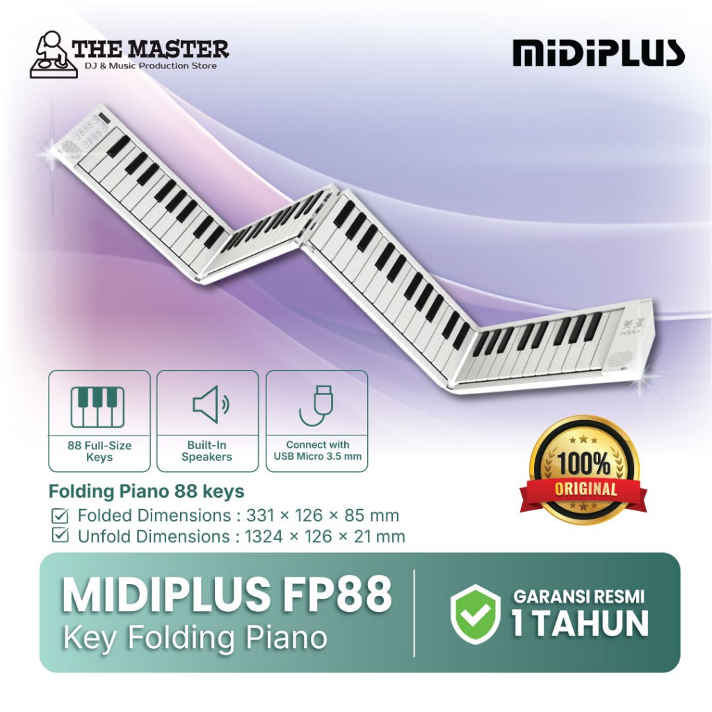 [Ready Stock] MIDIPLUS Folding Piano 88 | Piano Lipat 88 | PORTABLE FOLDING PIANO 88 Keys