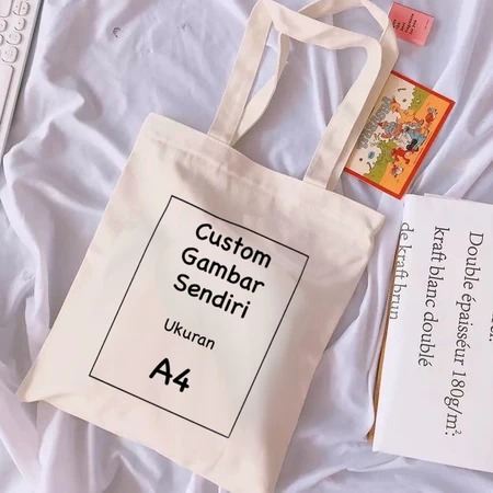 Tote bag Kanvas Motif CUSTOM / Tote Bag Kanvas Murah Premium