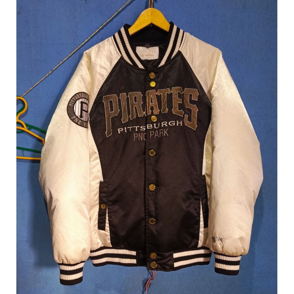 jaket varsity mlb pirates bulu angsa second
