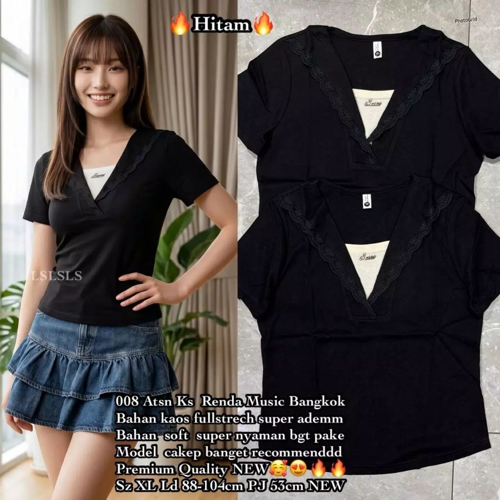 LS Atasan kerah renda 008