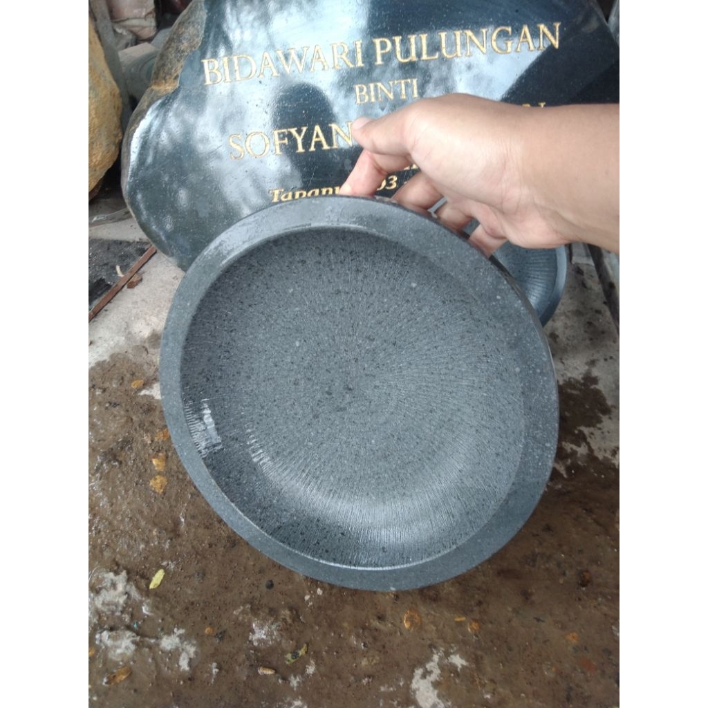 Set Cobek Batu Asli 25cm dan Ulekan