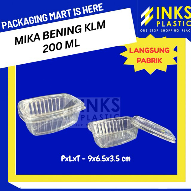 MIKA BOX BENING 200 ML MIKA KLM TRAY KUE BUAH CAKE PUDING