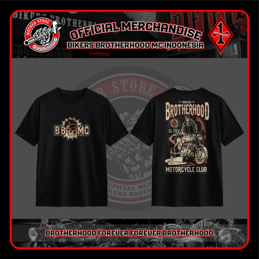 RONS - T-Shirt - Brotherhood Rockabilly Bikers - Hitam
