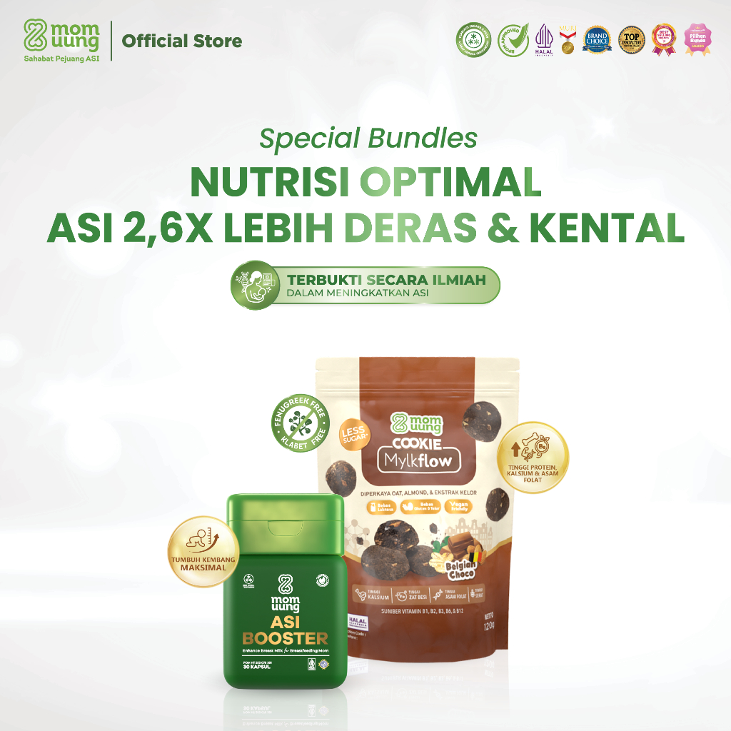 Mom Uung Special Bundle - ASI Booster & Cookie Mylkflow - Pelancar ASI Halal BPOM