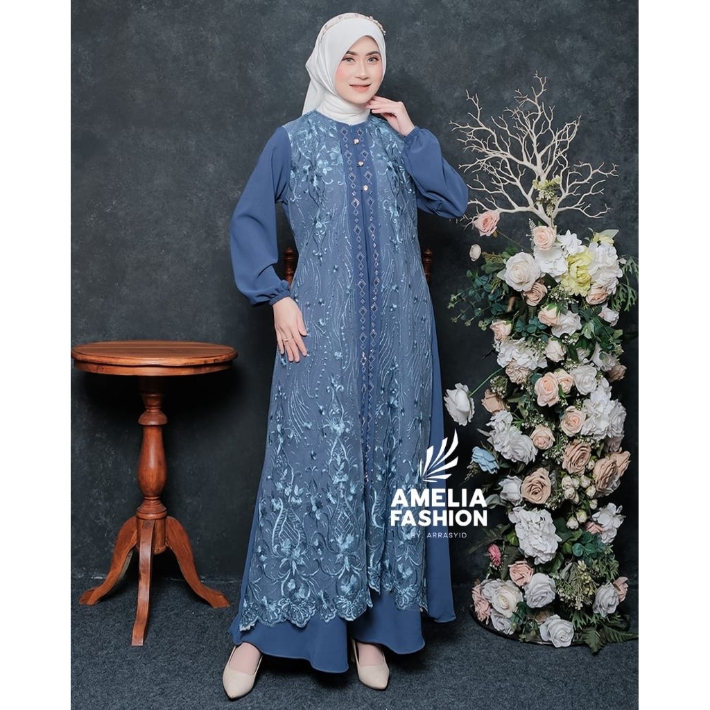 Gamis Sabrina Mix Brukat/Dress Sabyan Brukat Amelia Faahion