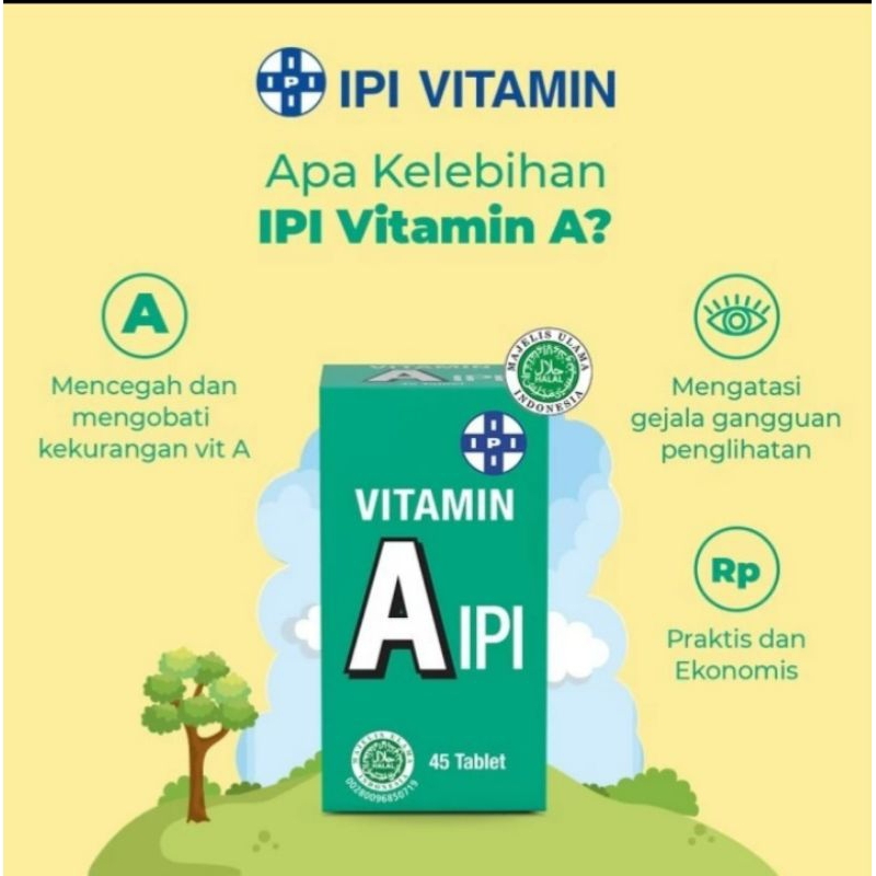 Vitamin A IPI Vit A Vitamin Mata Jaga Imun Daya Tahan Tubuh isi 45 tablet Vitamin Mata Vitamin Kulit
