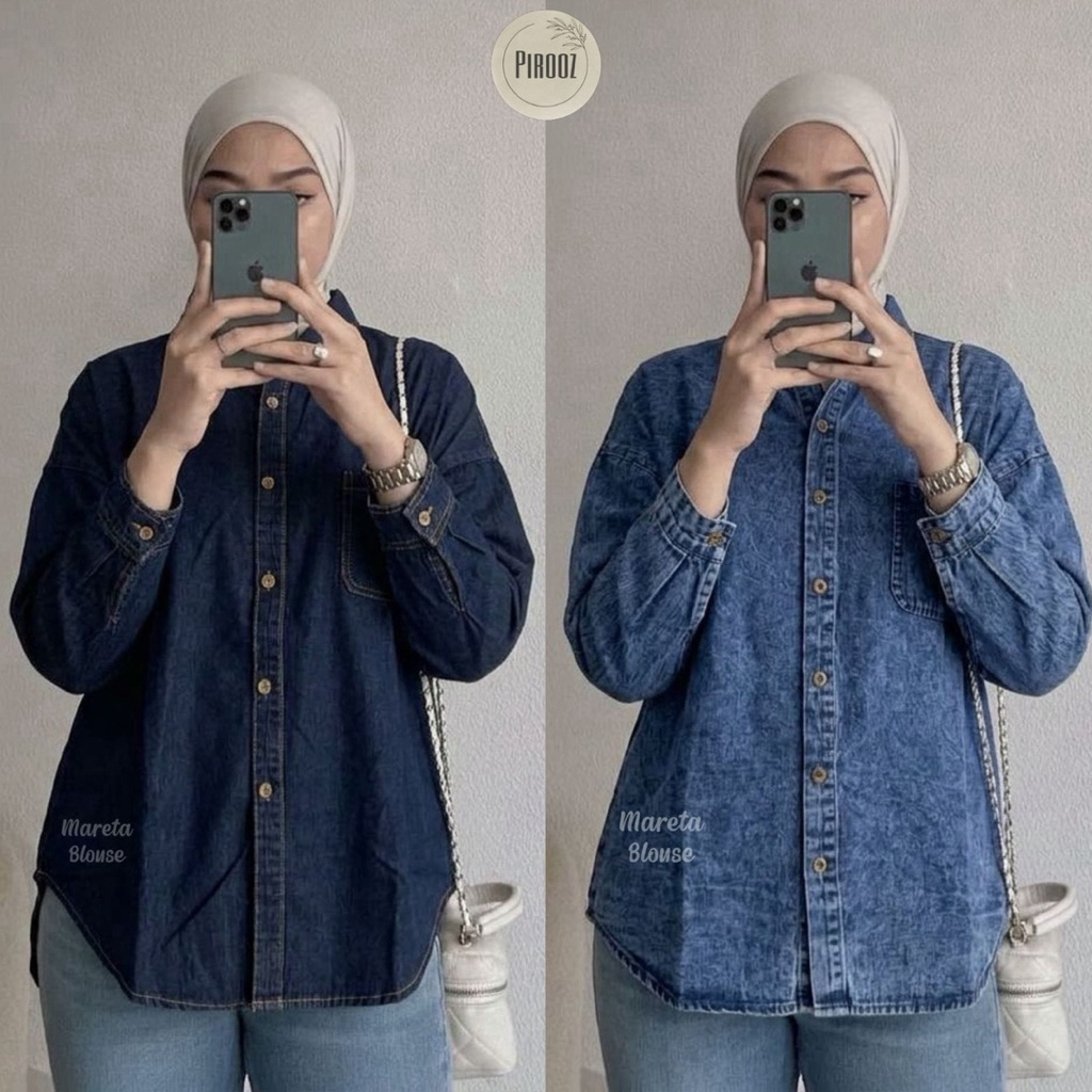 Mareta Blouse Atasan Wanita jeans by Athaya
