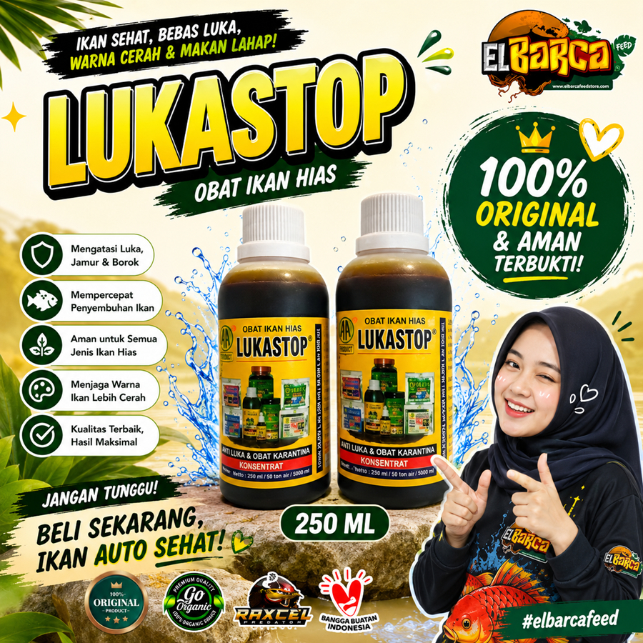 Obat Ikan LUKA STOP LUKASTOP 250 Ml ( Obat Jamur, Karantina Ikan Hias / Koi ) Original