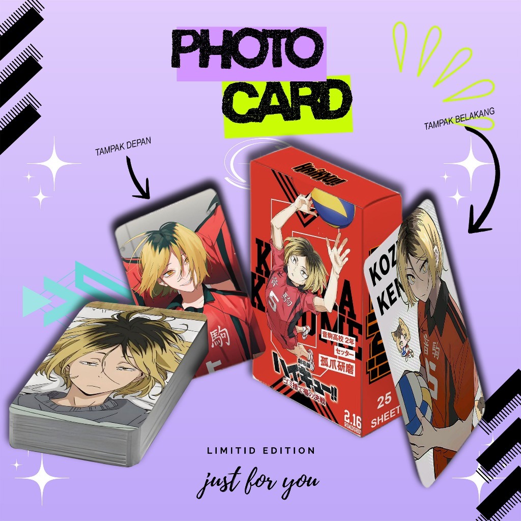 PHOTOCARD SET TERBARU KOZUME KENMA ANIME HAIKYUU PREMIUM ISI 25 PCS FREE BOX
