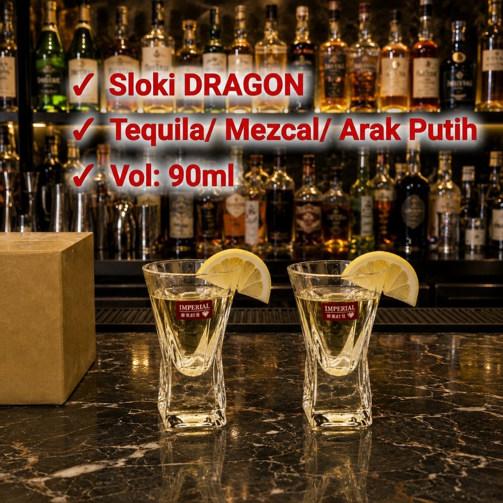 Gelas Sloki VODKA TEQUILA LIQUOR 90ml DRAGON/ SHOT GLASS Vodka Tequila Liquor MKS