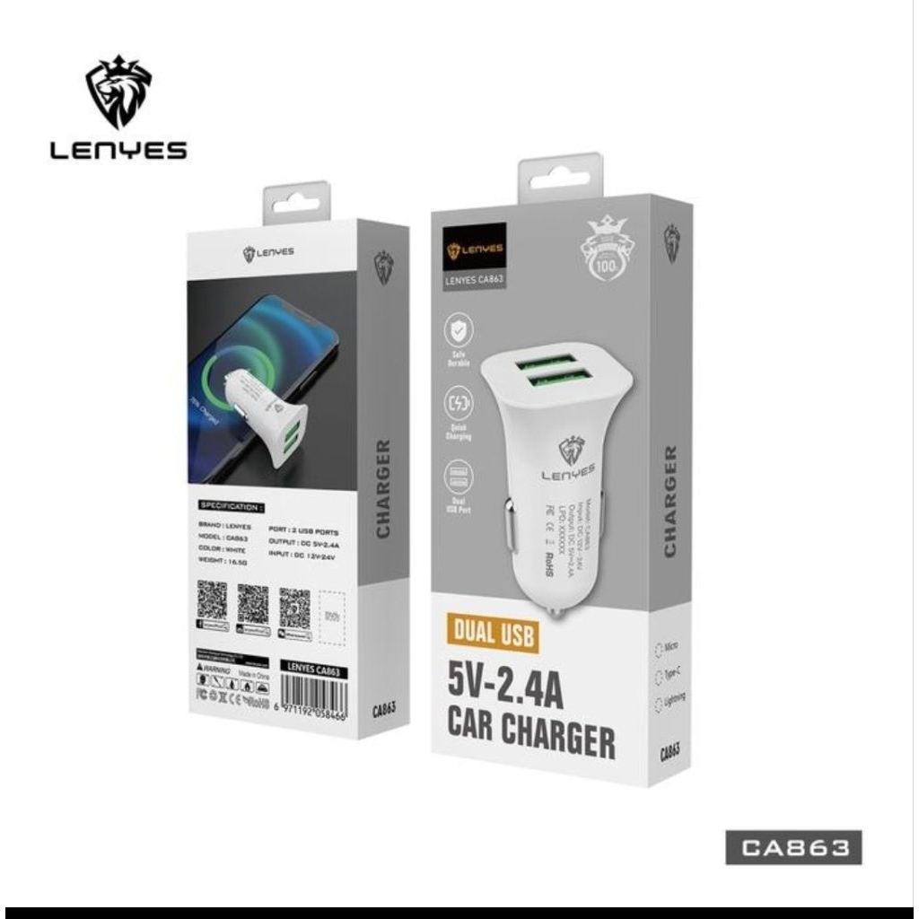 Saver Mobil Lenyes CA-863/Fast Charging 2 Usb