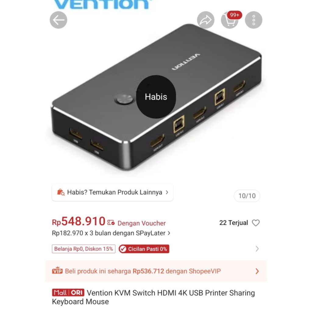 Vention KVM Switch HDMI 4K USB Printer SharingKeyboard Mouse