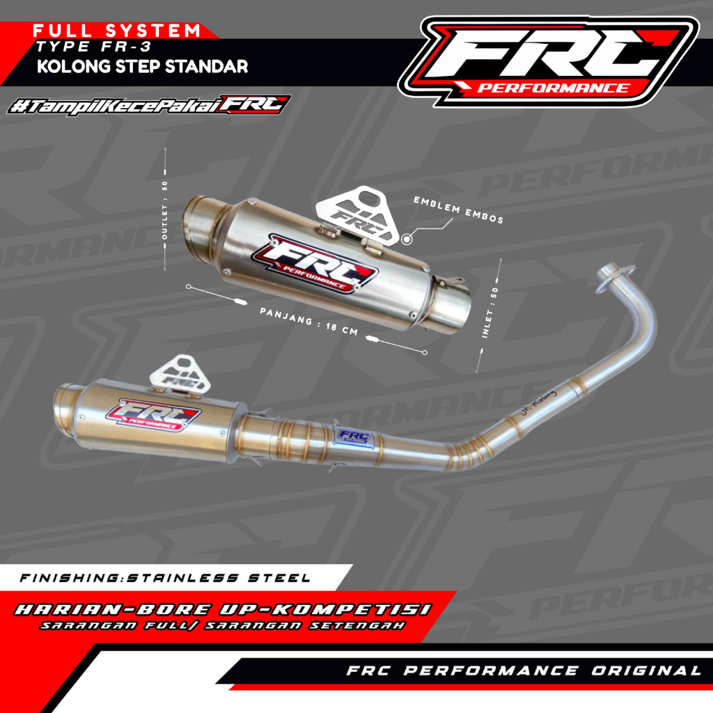 Knalpot FRC Performance Fullsystem – Model Kolong Step Standar Type: FR 3 – by FRC PERFORMANCE.