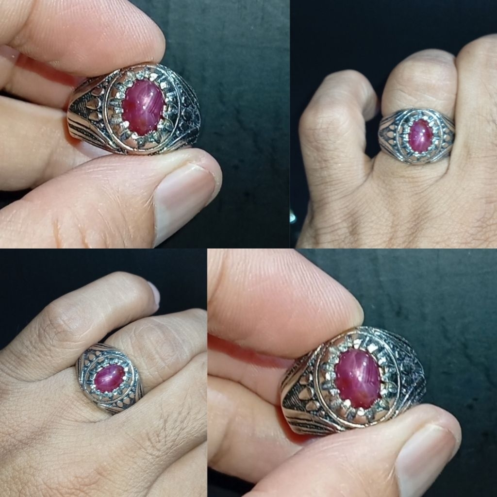 Batu Ruby Star Mozambik 3.08 ct HC ring Alfaka
