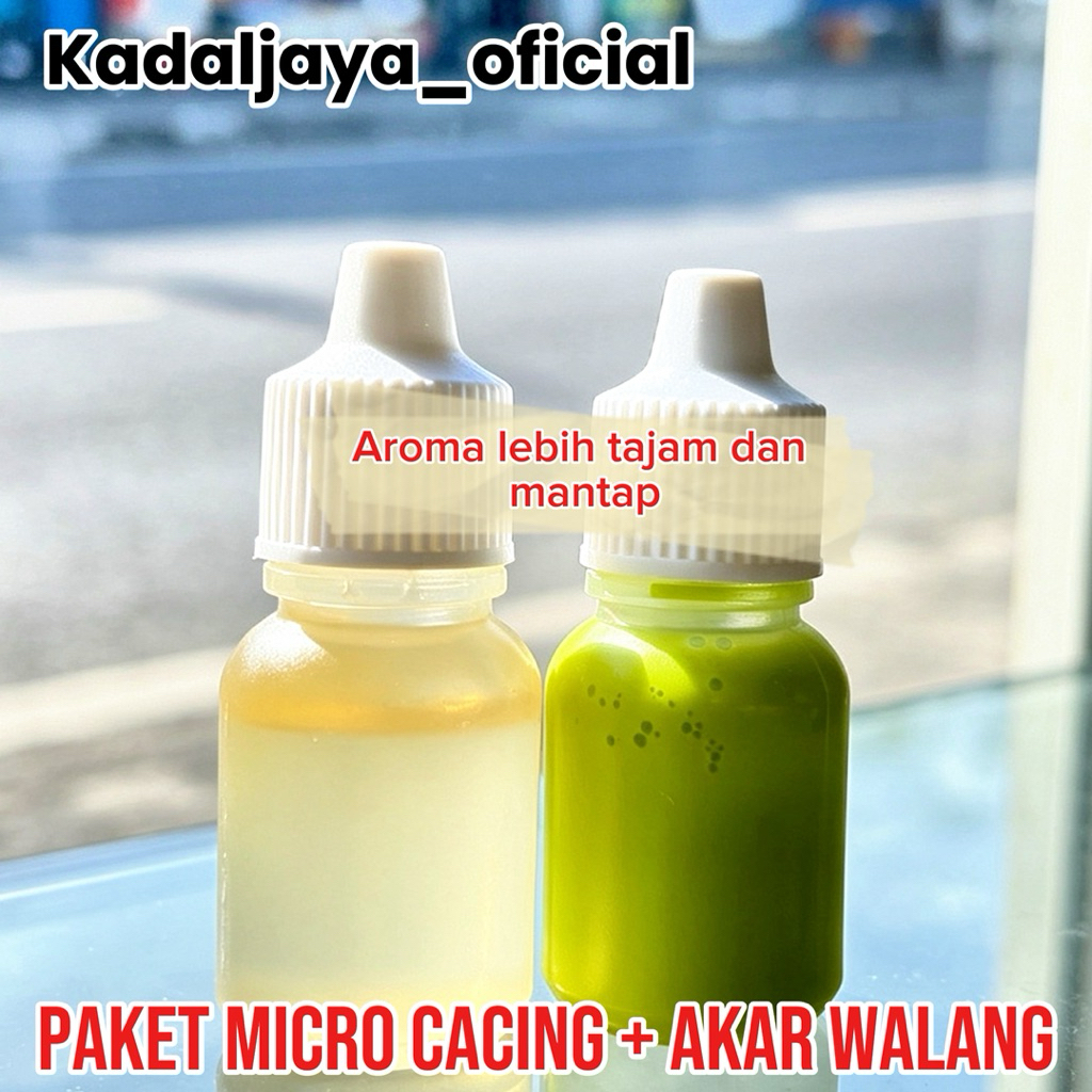 Paket Essen Micro cacing akar walang 10 ML Kadal jaya | Essen LELE Ikan Mas Patin Nila Mujair | Gala