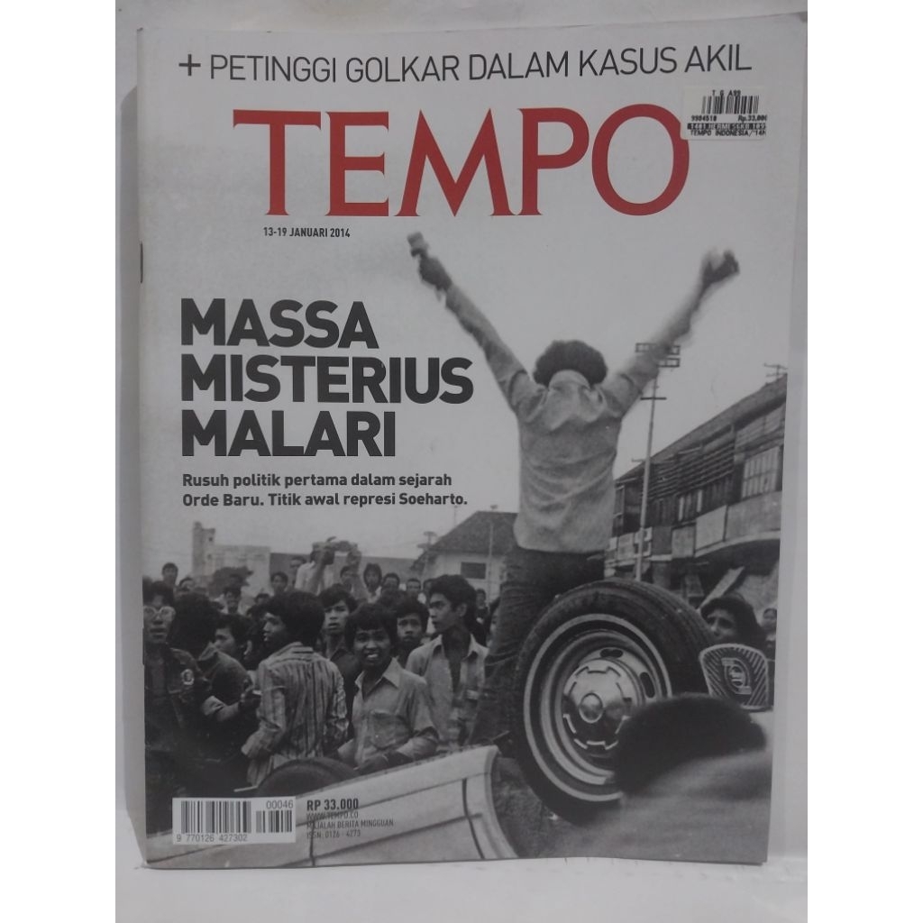Majalah Tempo edisi Januari 2014 Tajuk Massa Misterius Malari