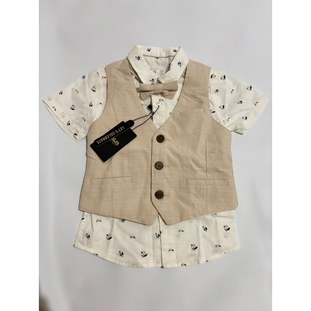 New R&B 3in1 set kemeja vest tie 3y
