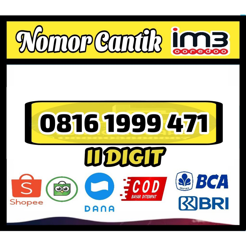 nomor cantik Indosat Ooredoo im3 11 digit tahun tripel 1999 AJI simpel hoky