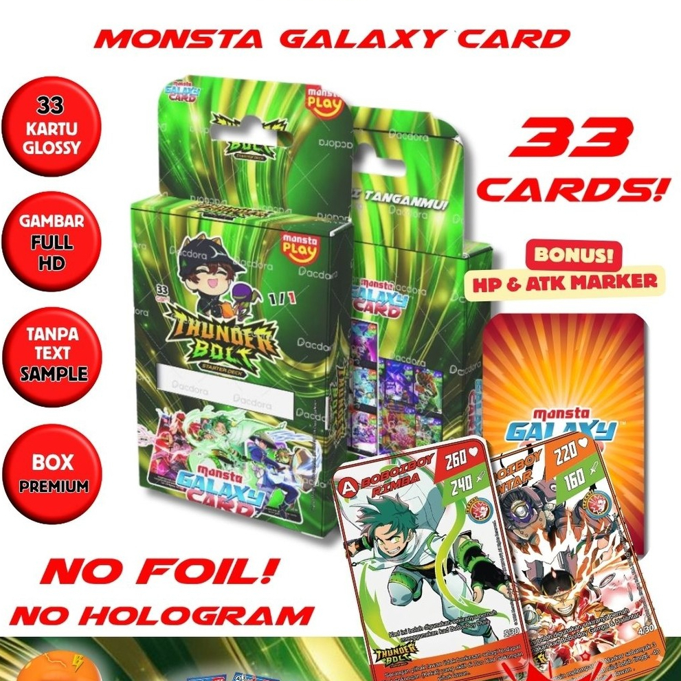 Kartu BoBoiBoy Starter Deck Thunderbolt isi 33 card