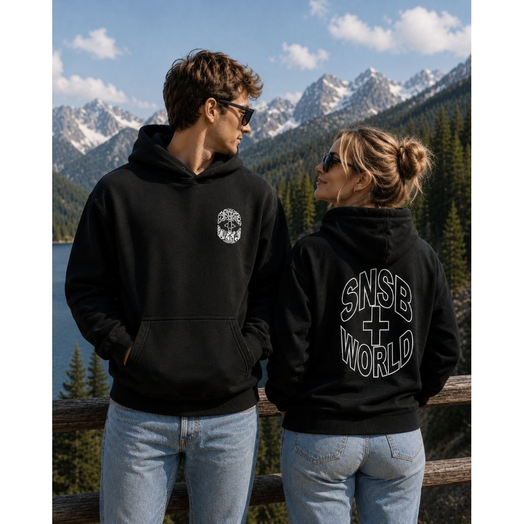 Sweater Hoodie Boxy SNSB WORLD ROAD Oversize Unisex Pria Wanita Cod