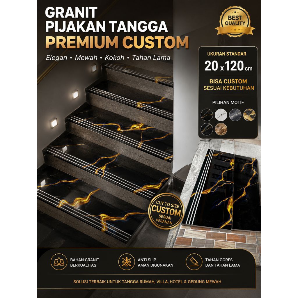 Granite tangga/pijakan tangga custom