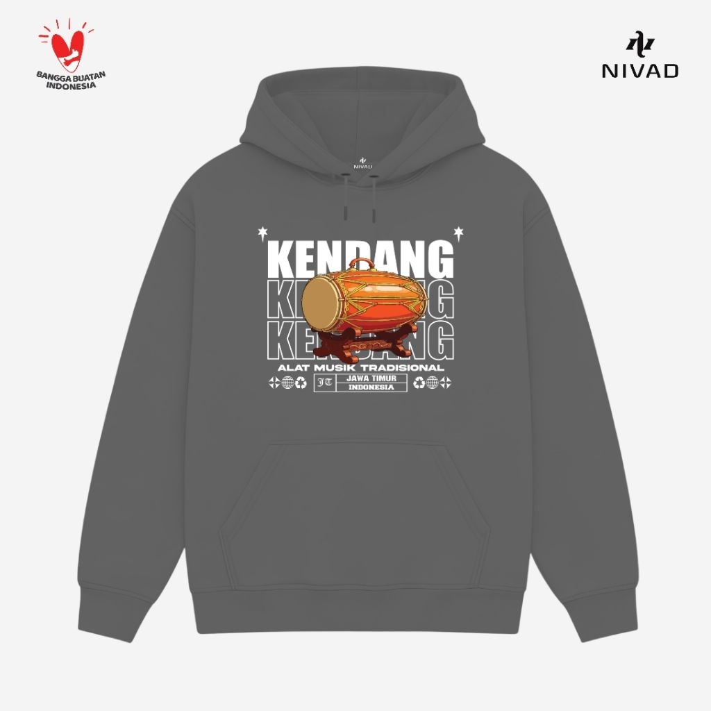 Nivad Sweater Crewneck Alat Musik Tradisional Jawa Timur kendang