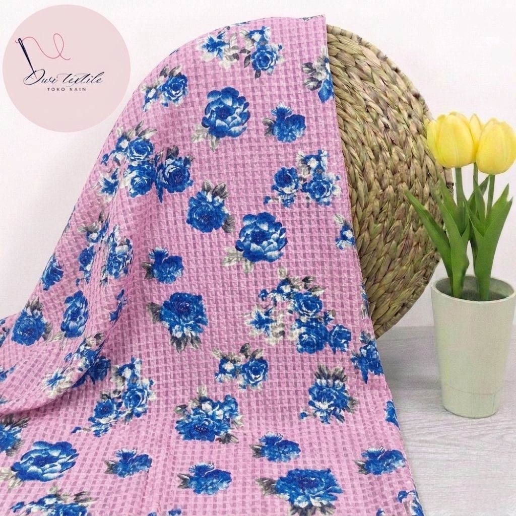 kain organza embos kotak premium - kain organza motif bunga premium - kain organza style timbul gf