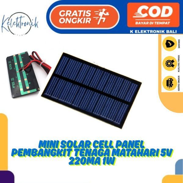 Mini Solar Panel DIY MINI Surya PV Pembangkit Tenaga Matahari 6v 1W