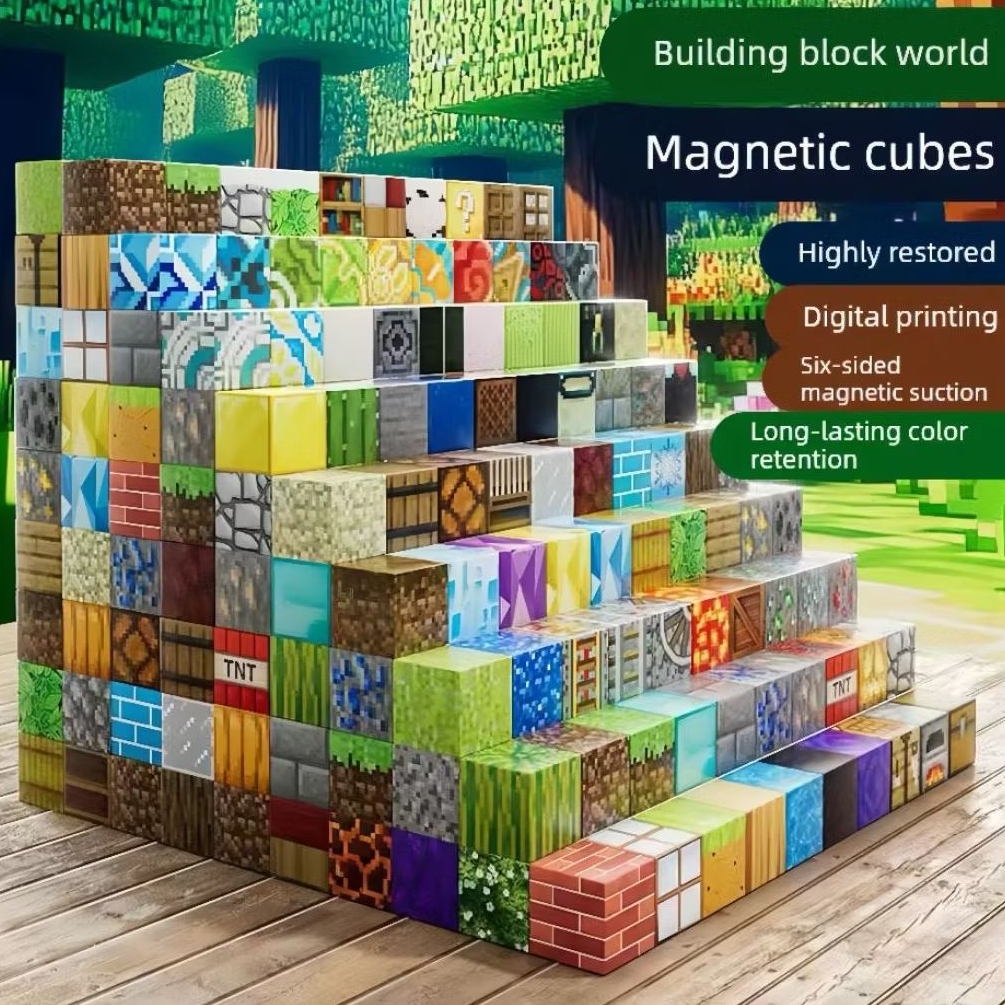 Magnetic Building Block Pixel World Set Mainan Susun Magnet Edukasi Anak Creative Cube Toy