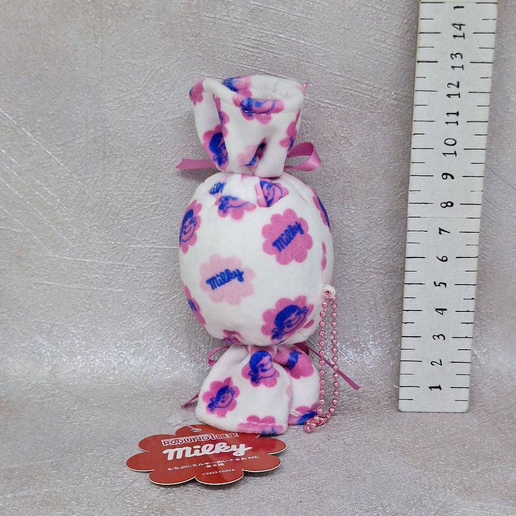 Peko Chan Milky Candy Plush Doll Boneka Keychain Gantungan Kunci Mochi Puni Pink White 12 cm