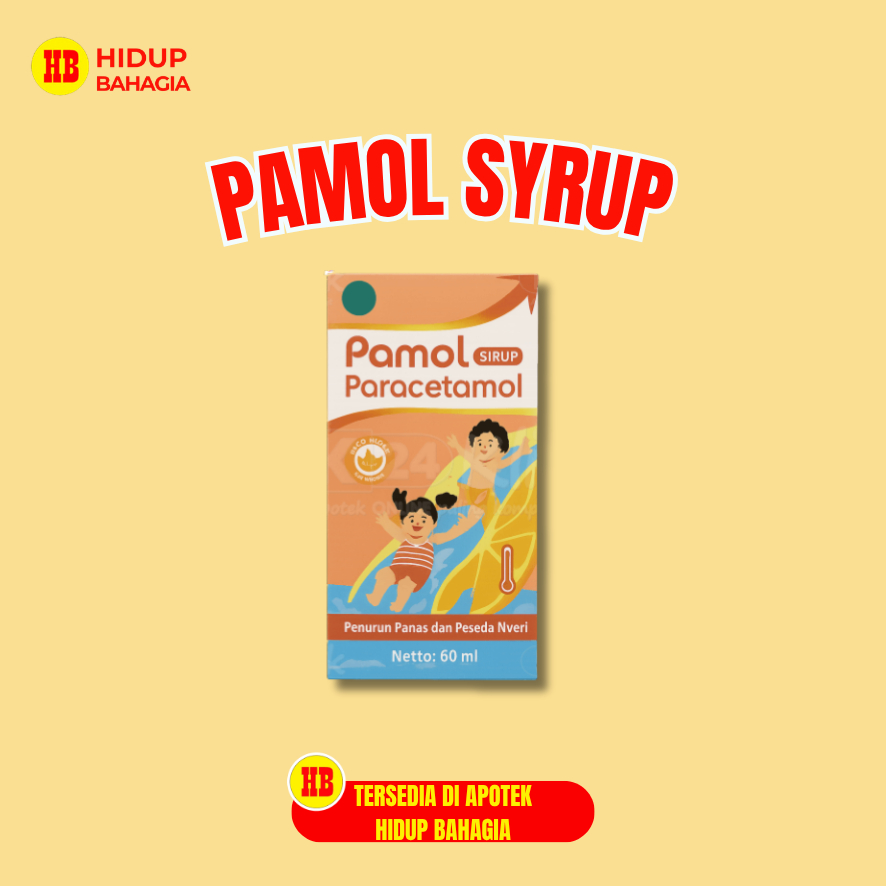 Pamol Syrup – Paracetamol Penurun Panas dan Pereda Nyeri Anak – Botol 60 ml