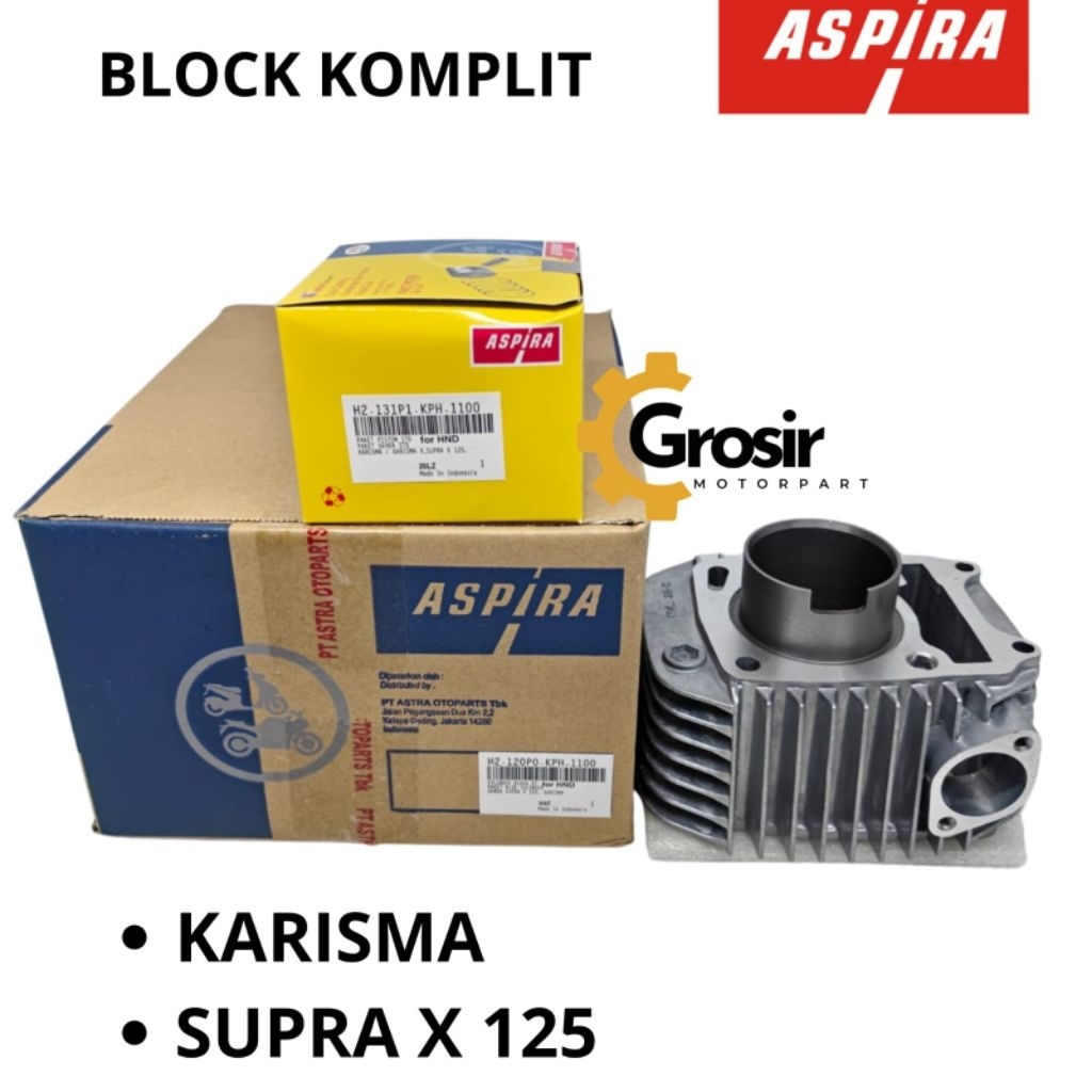 (ASPIRA) Cylinder Block Blok Komplit Assy Karisma / Supra x125
