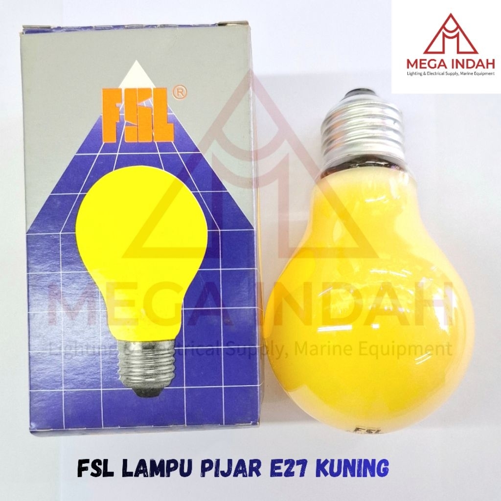 Lampu Pijar Kuning FSL E27 ( Bohlam Pijar Dekorasi Warna Kuning Yellow )