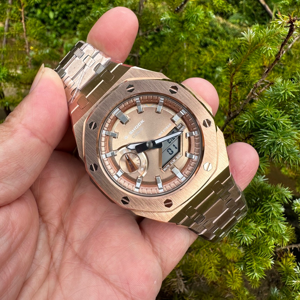ga2100 oak rosegold casio ga-2100 custom g-shocl ga-2100 custom original