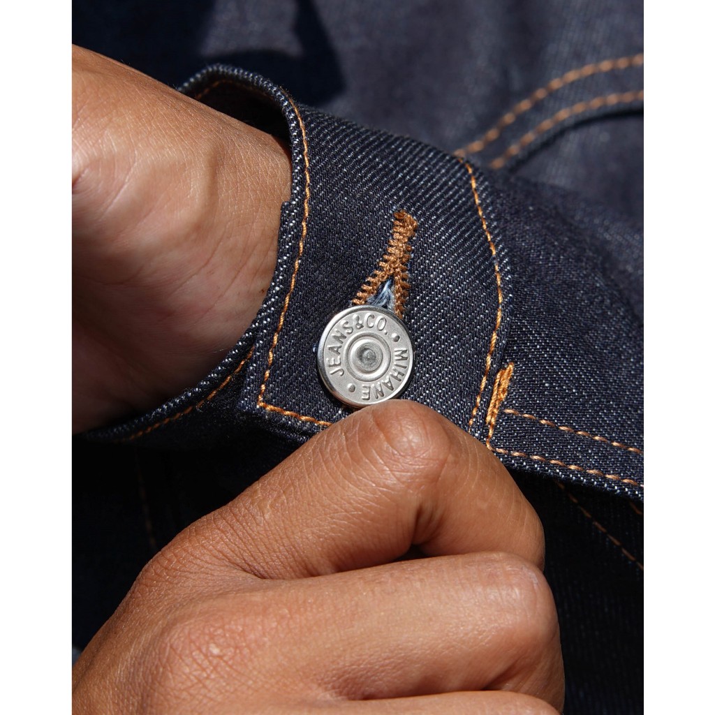 New Deals Mihane Jeans - Jacket Pria Denim - Hardloom Type Ii Cinchback 14Oz Sanforized