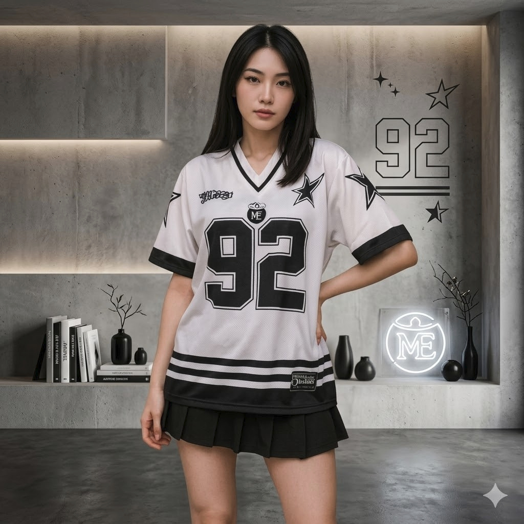 Kaos Jersey TASTY 92 Oversize Retro Boxy -02 Kaos Jersey Oversize Retro Boxy Bahan Soft Standar Jumb