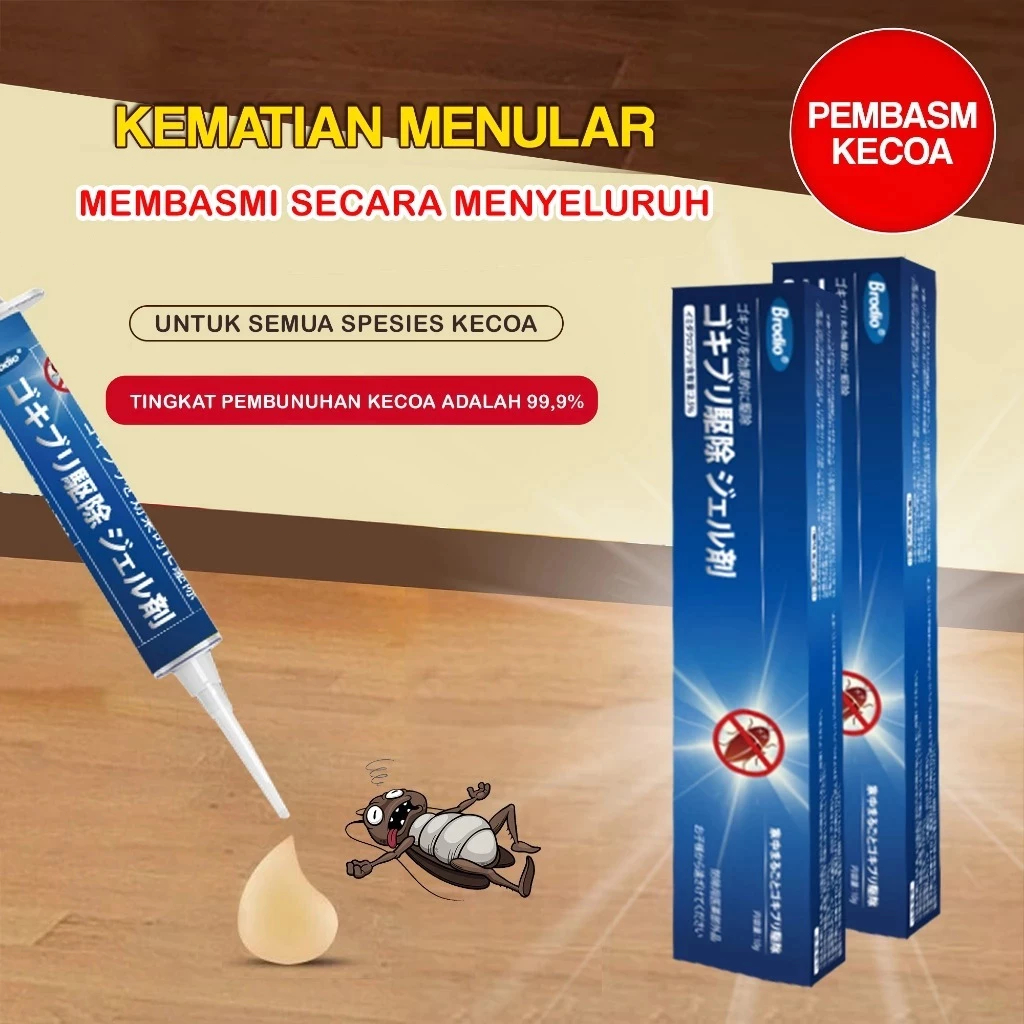 Brodio Pembasmi Kecoa - Gel Pembasmi Kecoa 10 Gr - Pengusir Kecoa Ampuh - Gel Umpan Kecoa - Obat Kec