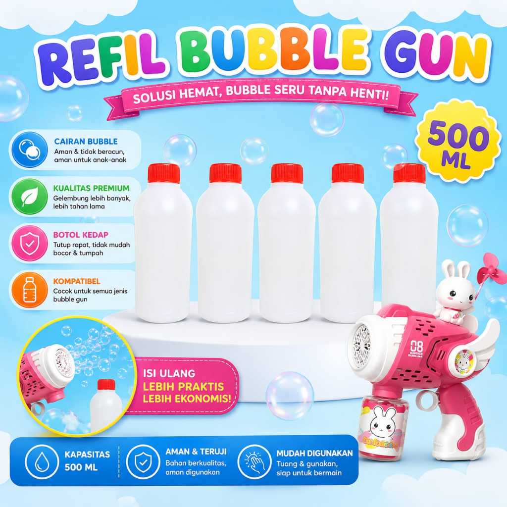 Refil Bubble Isi Ulang Bubble Astronot Space BG Camera Mainan Anak