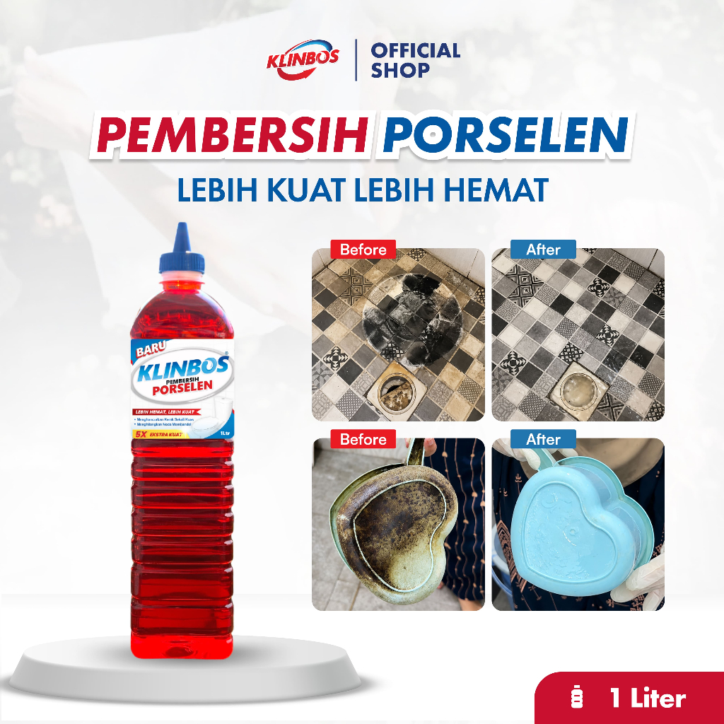 [TERMURAH HANYA LIVE] Klinbos Pembersih Porselen 1 Liter Pembersih Kerak Untuk Kamar Mandi Keramik T