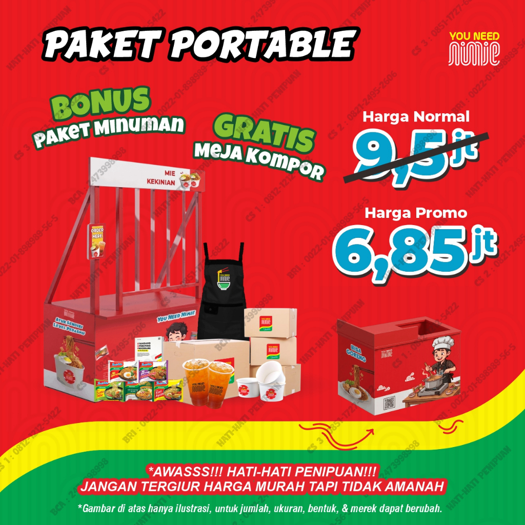 Paket Usaha Warmindo Sudah ada Gerobak - Paket Portable