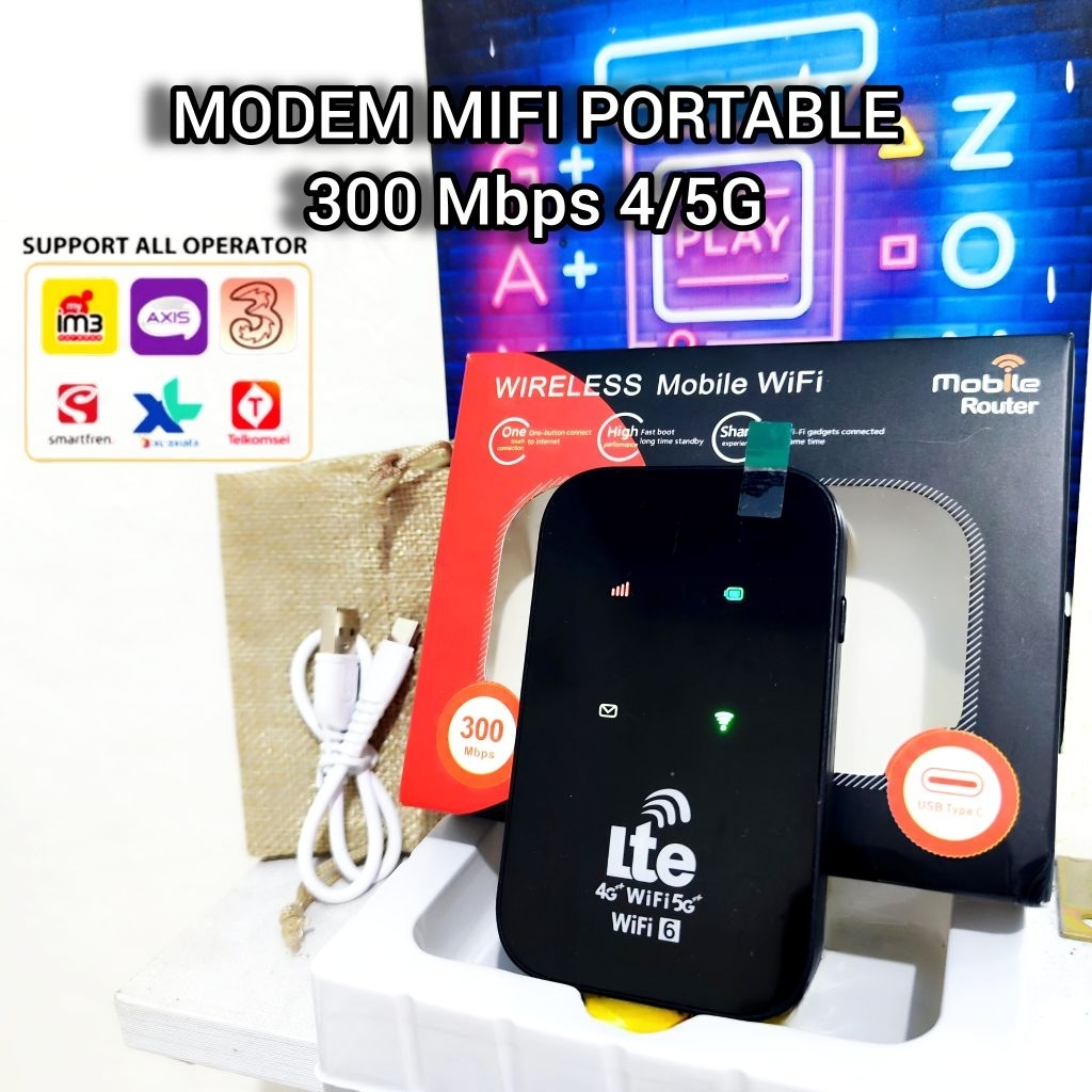 Modem Wifi baterai Mifi portable genggam Slim 4G/5G 300 Mbps All Operator