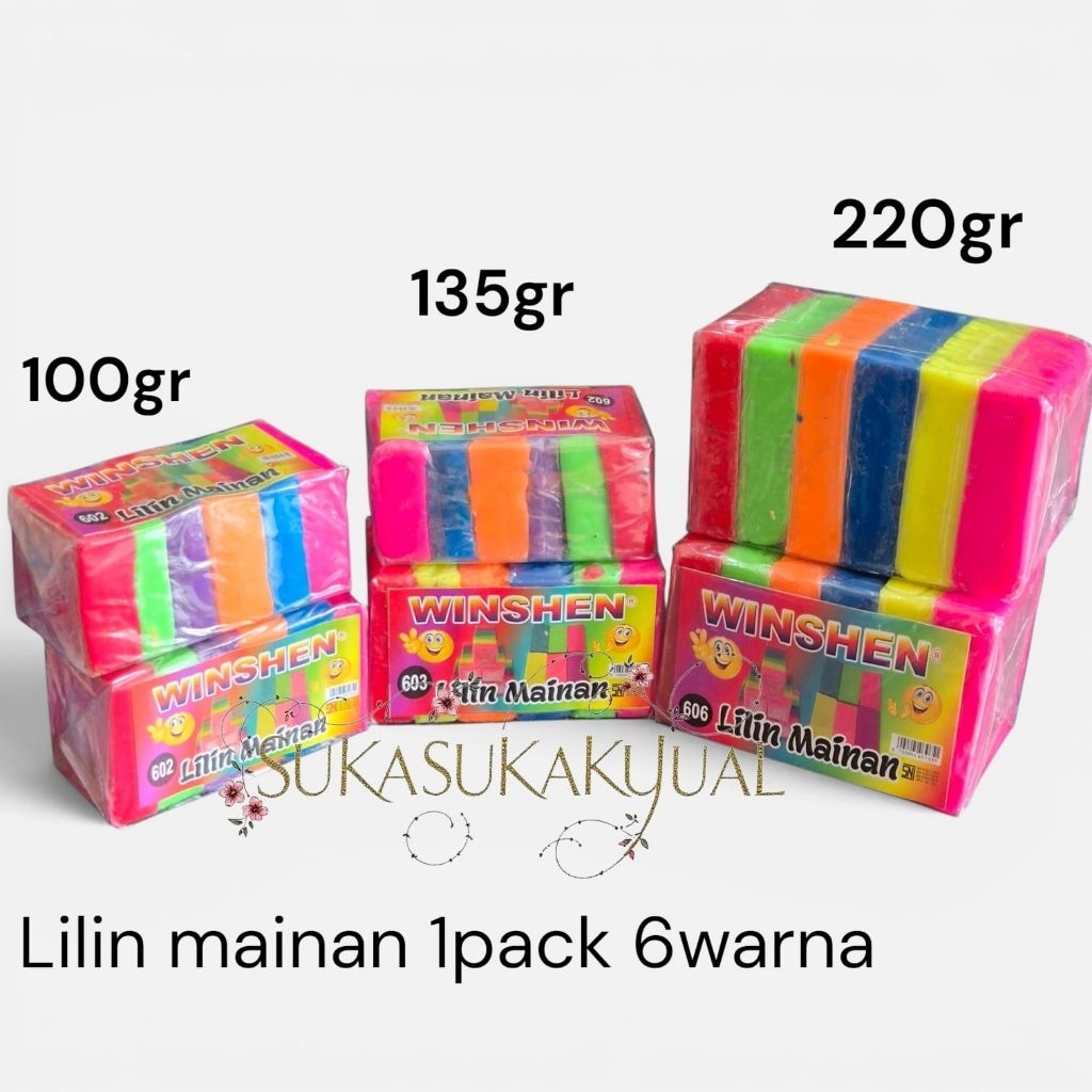 Mainan Lilin Plastisin Warna Cerah 6 Pcs