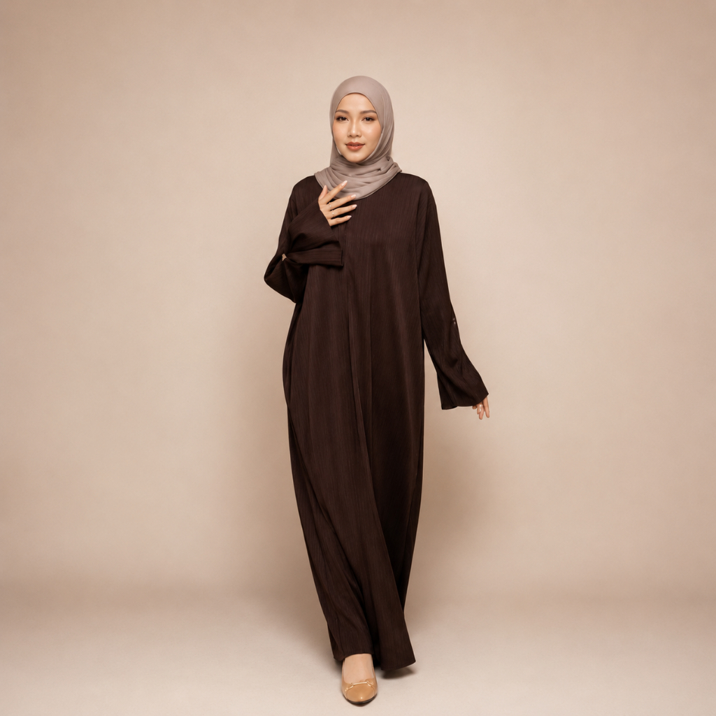 Abaya Wanita Muslim Elegan Gamis Wanita Bahan Knit Premium Adem Muslimah Kekinian Zhafira Abaya