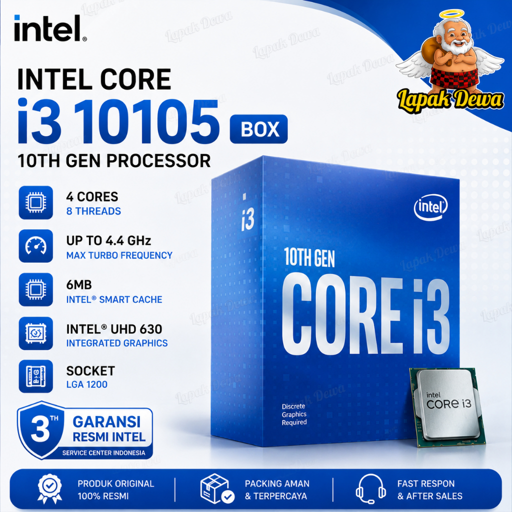 Processor Intel Core I3 10105 3.7 Ghz I3-10105 Lga 1200 Box 3TH