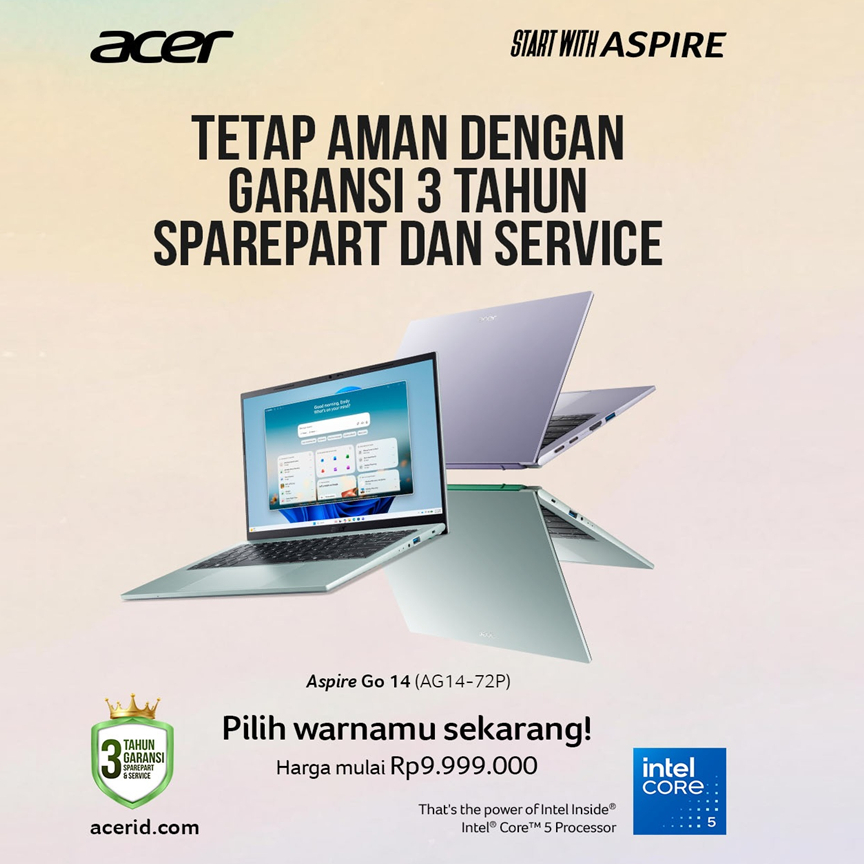 Acer Aspire GO 14 AG14 Special Edition - Core 5 120U - RAM 16GB 512GB W11+OHS 14" WUXGA IPS -72P